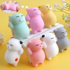 20 PCS Random Kawaii Mochi Squishy Fidget Toy Mini Cute Soft Cat Anti Stress Rel