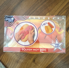 Sunny Days Squish Hot Dog 2-in-1 Tactile Squeeze Toy Yellow Red