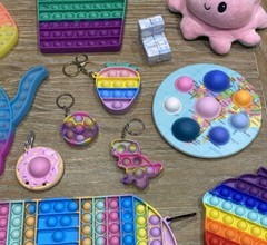 Fidget Jumbo Pop It Simple Dimple Octopus Keychain Infinity Cube Pastel Lot