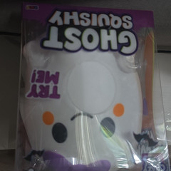 Crazy Fun Ghost Squishy Squish & Squeeze Tactile Toy, White Purple, Ages 4+
