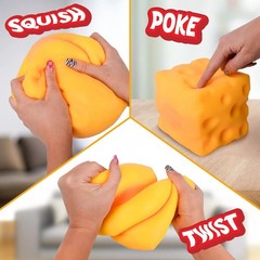 Giggle Zone Squeeze Cheese Block Large Squishy Sensory Fidget Stress Novelty Toy