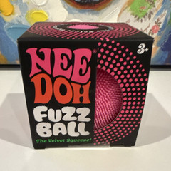 Schylling NeeDoh Fuzz Ball Velvet Squeezer Squeeze Toy (Pink) Ages 3+