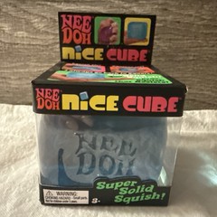 NeeDoh Nice Cube Blue Nee Doh Super Solid Squish Ice Cube 100% Authentic New