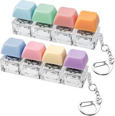 2 PCS Keyboard Fidget Toy, Keychain Purple Blue Pink Orange