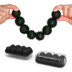 Signets – Silicone Magnetic Balls with Textured Dimples, Set of 8, Onyx