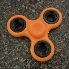 Orange Black Hand Spinner Fidget Toy with 608 Bearing, Less Than 2 in Size