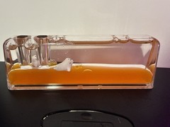 Liquid Motion Bubbler Ruler Desk Toy Orange Floating Seal Sensory Timer 13cm