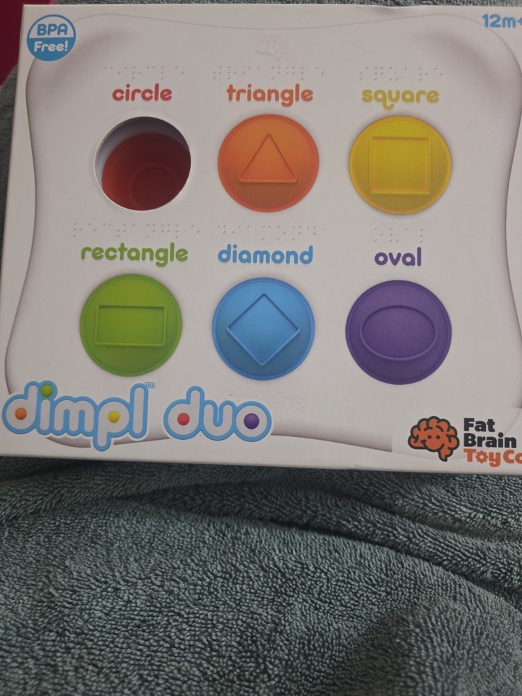 Dimpl Duo Sensory Toy With Braille Colors & Shapes Fat Brain Toys 12m+