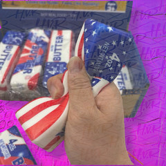 Butter Stick Squishy Fidget Toy with Red White and Blue Design 1pc!