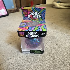 Nee Doh Jelly Squish Stretchy Jellyfish Toy, Purple/Blue, Ages 3-5 Years