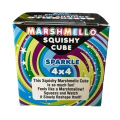 VIRAL Squishy ZORBITZ Marshmello Sparkle Glitter Squishy Cube 4 PACK