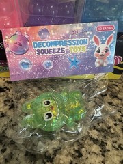 Squishy Green Glitter Frog Squishy Squeeze Stress Toy, Ages 4-7