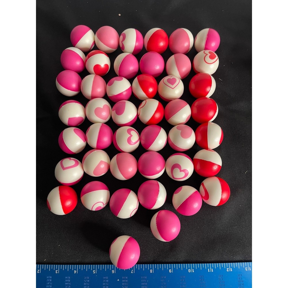 40pc Valentines Day Heart Foam Stress Balls Pink Red White Squishy Party Favors