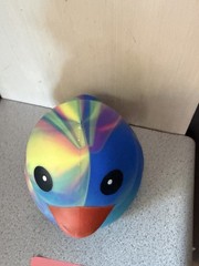 Viral Jumbo 5″ XL Squishy Duck Rainbow Tie Dye Toymendous Swirl Blue Green 17