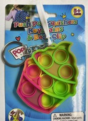 Push Pop Squishers Keychain & Back Clip Multicolor Cupcake Fidget Sensory Toy