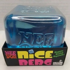 Schilling NeeDoh Nice Berg Blue XL Giant Nee Doh Niceberg Solid Squish Cube New!