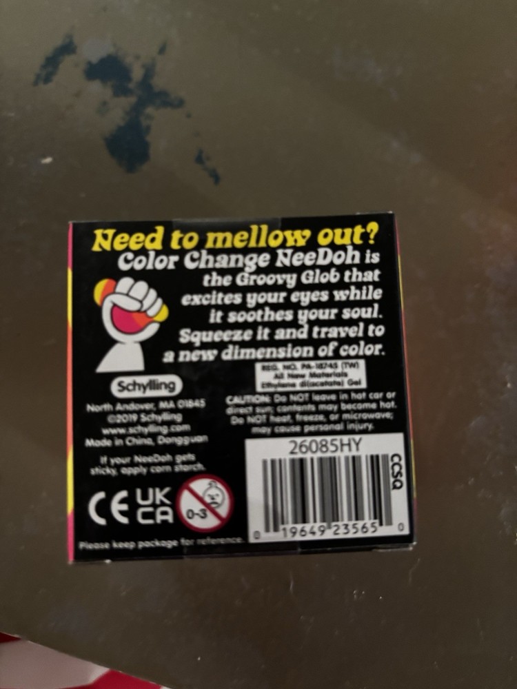 Schylling Color Change NeeDoh Groovy Glob Tactile Stress Ball, yellow Ages 3-5