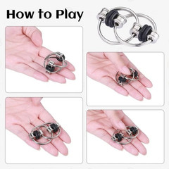 8Pcs Sensory Fidget Toys with Spinner Anxiety Toy 0.67 inches, Black