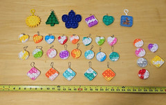 Lot 33 Carabiner Push Pop Bubble Snap Sensory Fidget Toy Keychain Party Favors