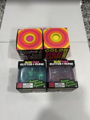 NeeDoh Lot Of 4- Nice Cube Glitter&Glow + Color Change (Blue,Pink,Yellow,Purple)