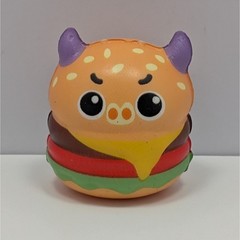 Cute Devil Hamburger Squishy Toy Kawaii Burger Stress Ball Kids Gift