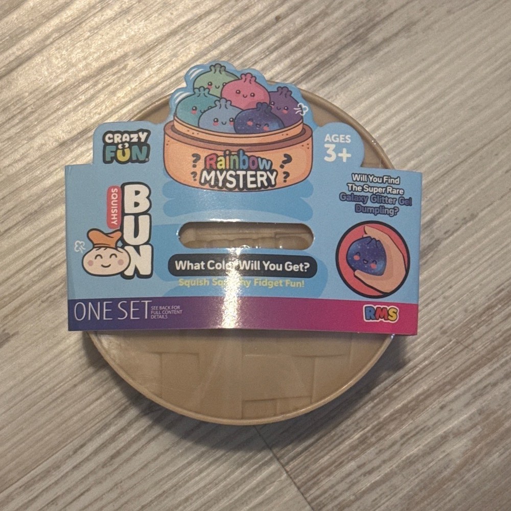 RMS Crazy Fun Rainbow Mystery Galaxy Glitter Squishy Bun Toy Dumpling Surprise