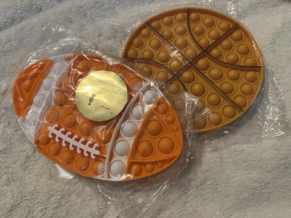 Football & Basketball Shaped Silicone Pop Fidget Sensory Toy for Kids