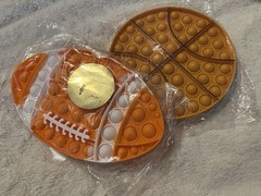 Football & Basketball Shaped Silicone Pop Fidget Sensory Toy for Kids
