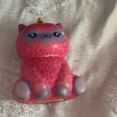 Pink Unicorn Cat Cartoon Character Plastic Figurine Toy Figure Purple Yellow