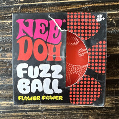 Schylling NeeDoh Fuzz Ball Flower Power Tactile Squeeze Toy Red 26042HY