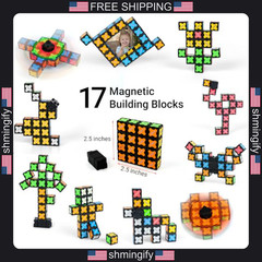 Magnetic Fidget Spinner Glow in Dark Building Blocks for Stress Relief