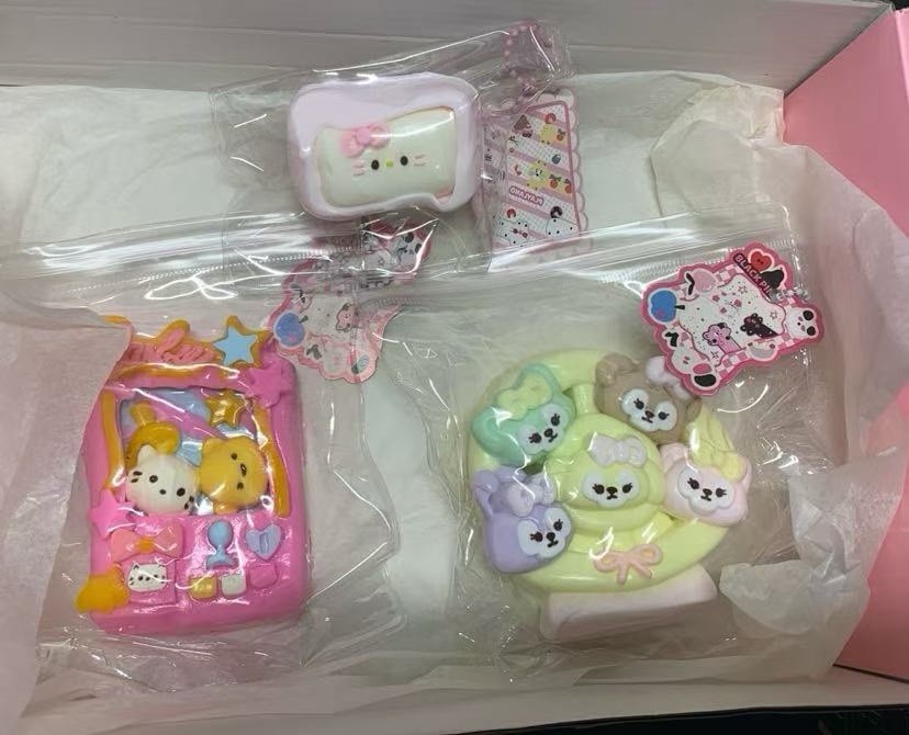 Squishy bundle set with Hello Kitty Barbie Sanrio Silicone Cartoon style