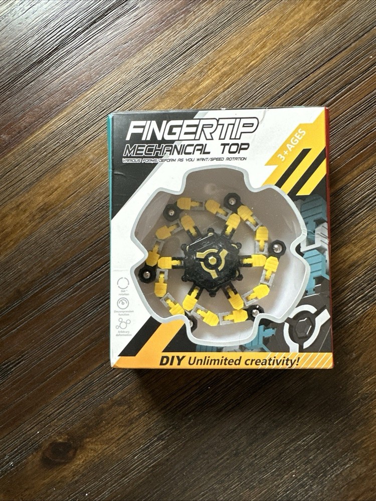 Transformable Fingertip Spin Top Fidget Spinner Deformable Robot Gyro Yellow