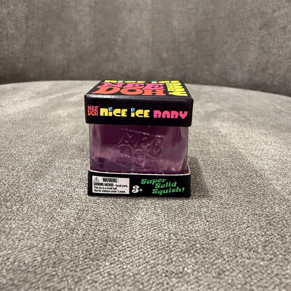 Schylling NeeDoh Nice Ice Baby Super Solid Squish Mini Cube Purple New