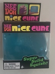 Schylling Nee Doh Nice Cube Super Solid Squishy Squeeze Toy, Blue, Ages 4+