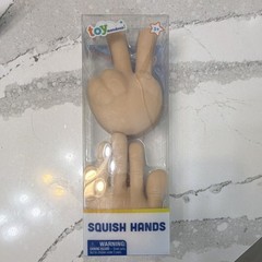 Toymendous Squish Hands Squeeze Stretch Shape Beige 2 hands!!