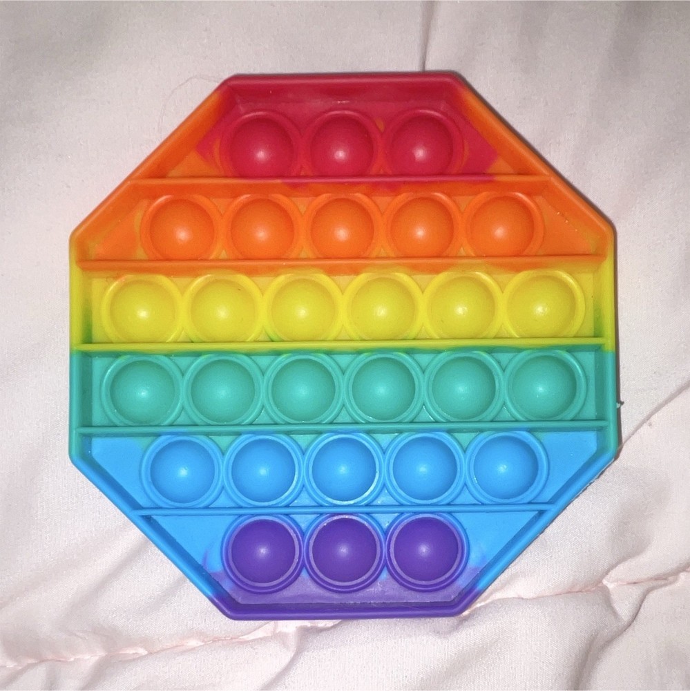 Rainbow Octagon Silicone Pop It Tactile Sensory Toy Ages 3-4 to 17+ Years