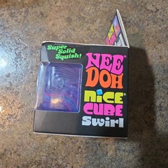 Nee Doh Nice Cube Swirl Super Solid Squish Purple Pink Black