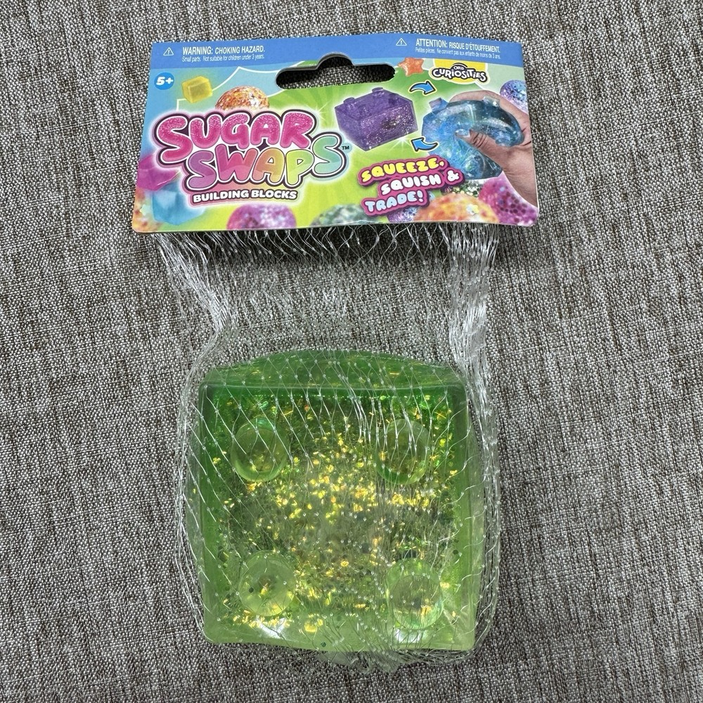 Sugar Swaps Building Blocks Green Glitter Squishy Sensory Fidget Toy ORB NEW