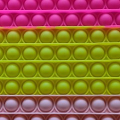 Jumbo 15″ X 13″ X .5″ Heart Rainbow Stripes Pop It Silicone Sensory Fidget Toy