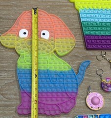 Fidget Jumbo Pop It Simple Dimple Octopus Keychain Infinity Cube Pastel Lot
