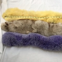 Assorted Colorful 2.5 Yards Real Fur Scraps Craft Seeing Cosplay Purple Yellow