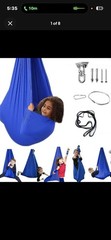 Aokitec Sensory Swing Blue Tactile Sensory Toy for Kids Ages 4-11 Indoor Outdoor