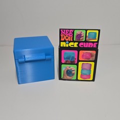 NeeDoh Blue Nice Cube with a 3D Printed Case in Blue