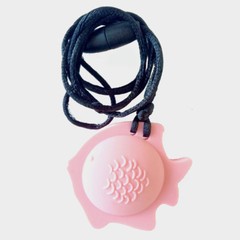 Chubuddy Fish Chewy Pendant With Breakaway Clasp Necklace- Pink Color