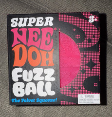 Schylling Super NeeDoh Fuzz Ball Velvet Squeeze Toy Pink 3+ 26056HY