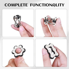 8Pcs Sensory Fidget Toys with Spinner Anxiety Toy 0.67 inches, Black