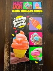 NeeDoh Nice Cream Cone Orange Squishy Stress Toy Ice Cream Fidget NEW