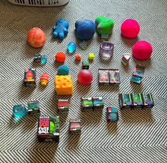 NeeDoh Sensory Fidget Stress Squeeze Toy Mixed Lot, Assorted Balls & Cubes