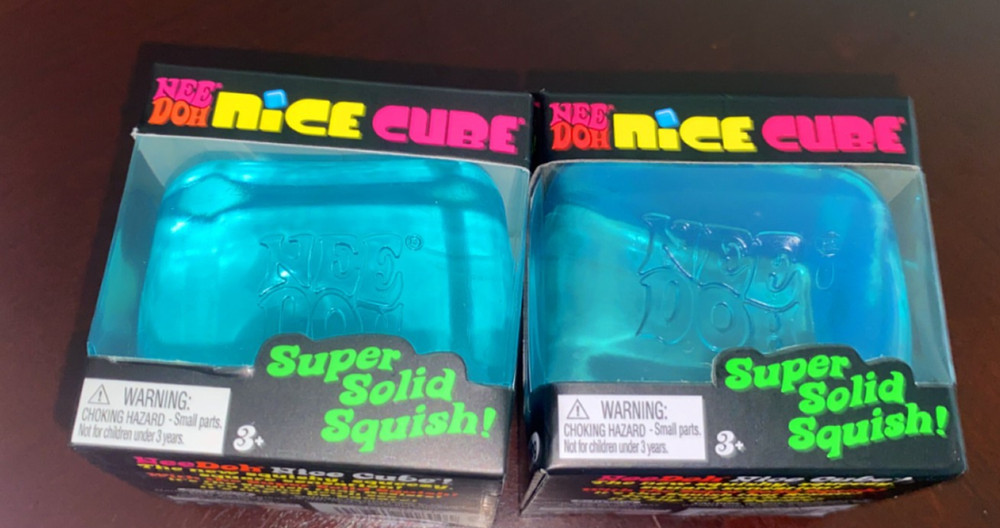 (2 pack) NeeDoh Nice Cube (Blue) Super Solid Squish Authentic Brand New. Squishy